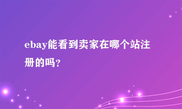 ebay能看到卖家在哪个站注册的吗？