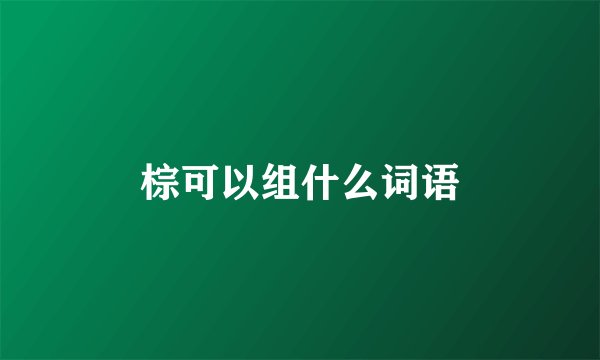 棕可以组什么词语