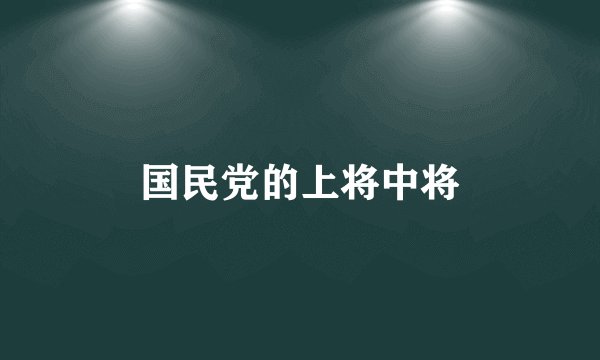 国民党的上将中将