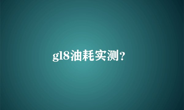 gl8油耗实测？