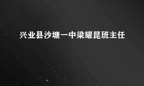 兴业县沙塘一中梁耀昆班主任