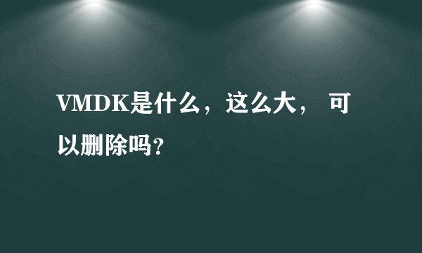 VMDK是什么，这么大， 可以删除吗？