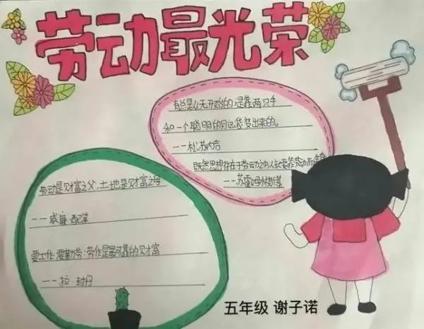 一年级劳动手抄报简单又漂亮