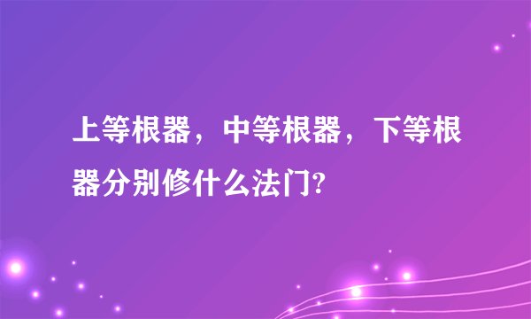 上等根器，中等根器，下等根器分别修什么法门?