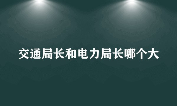 交通局长和电力局长哪个大