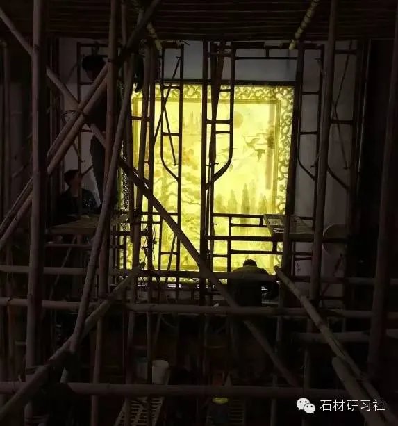 绝美玉石浮雕背景墙安装现场图集