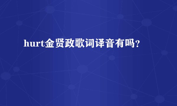 hurt金贤政歌词译音有吗？