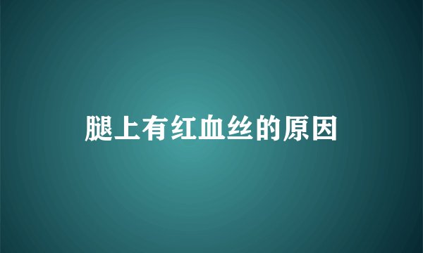 腿上有红血丝的原因