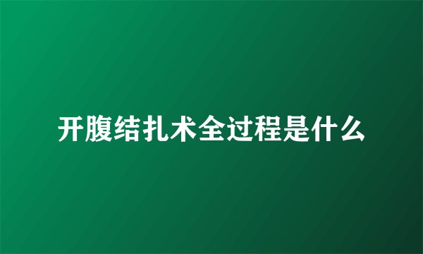 开腹结扎术全过程是什么
