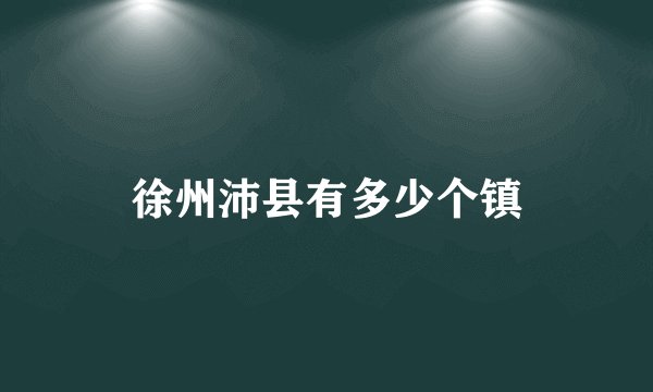 徐州沛县有多少个镇