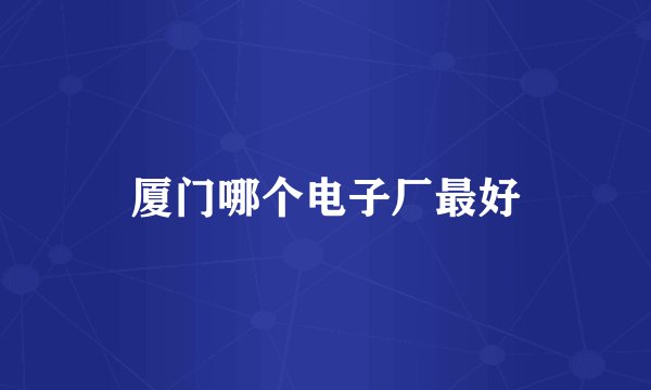 厦门哪个电子厂最好