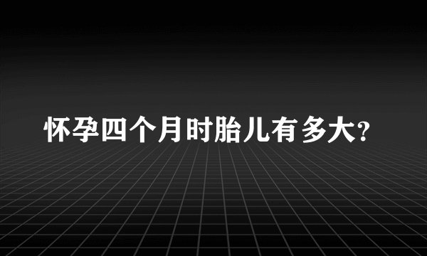 怀孕四个月时胎儿有多大？