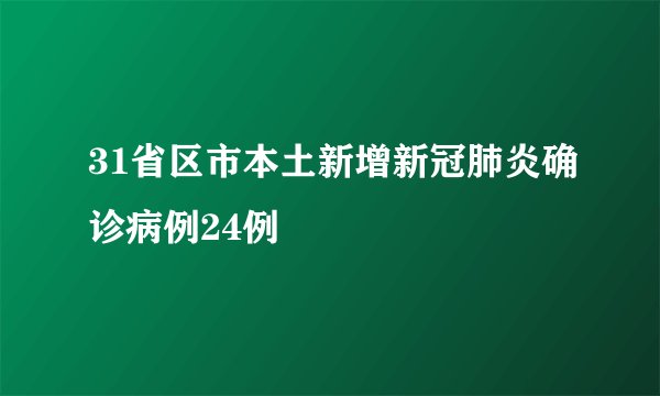 31省区市本土新增新冠肺炎确诊病例24例