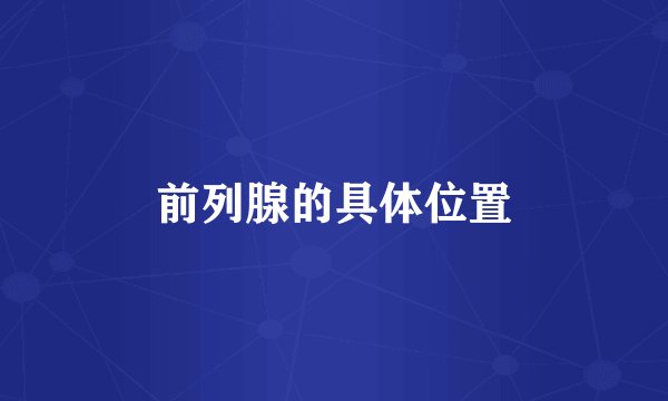 前列腺的具体位置