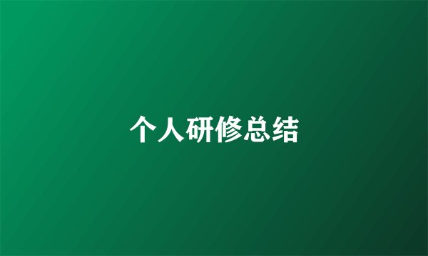 个人研修总结