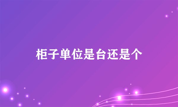 柜子单位是台还是个