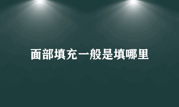 面部填充一般是填哪里