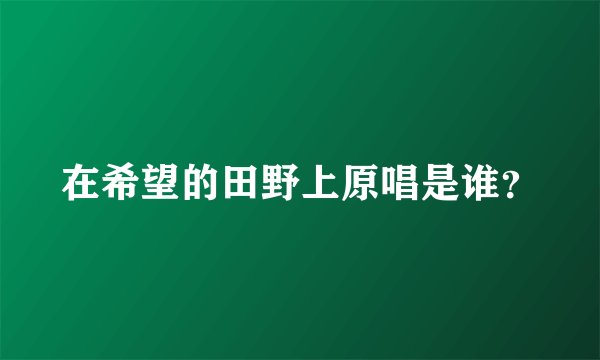 在希望的田野上原唱是谁？