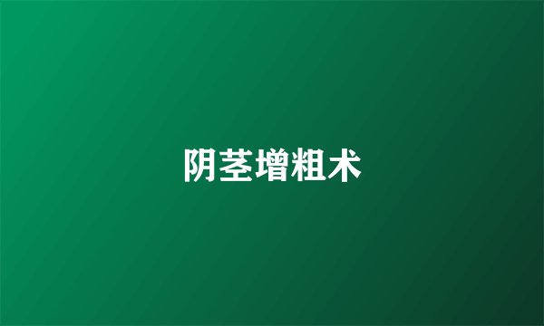 阴茎增粗术