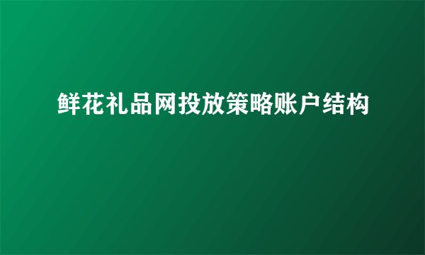 鲜花礼品网投放策略账户结构