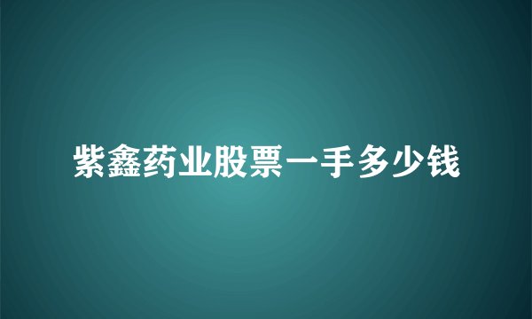 紫鑫药业股票一手多少钱