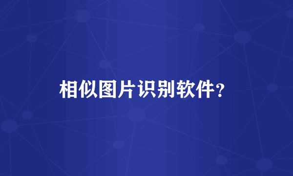 相似图片识别软件？
