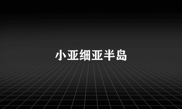 小亚细亚半岛
