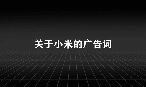 关于小米的广告词