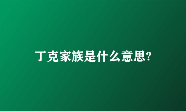 丁克家族是什么意思?