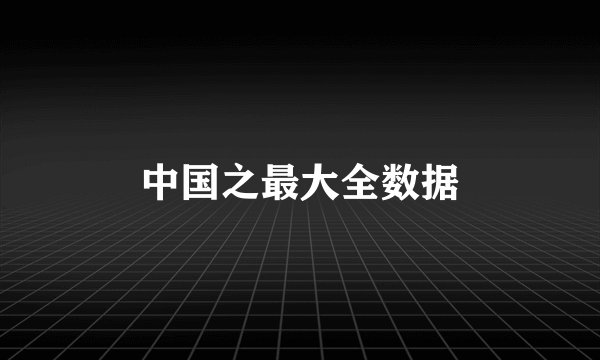 中国之最大全数据