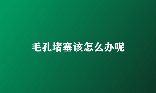毛孔堵塞该怎么办呢