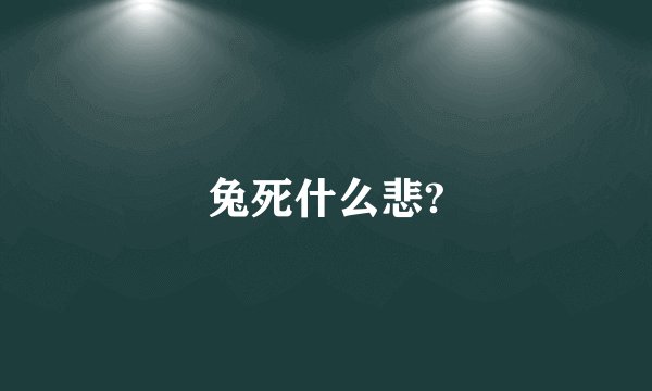 兔死什么悲?