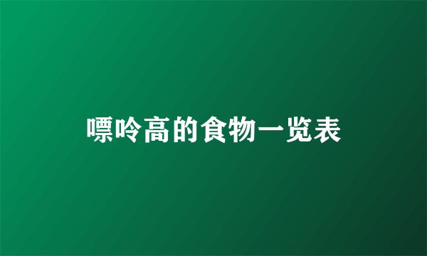 嘌呤高的食物一览表