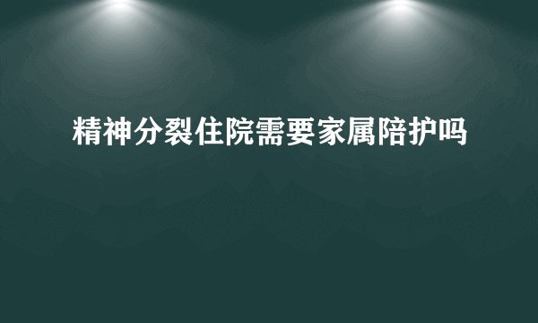 精神分裂住院需要家属陪护吗