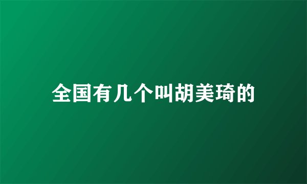 全国有几个叫胡美琦的