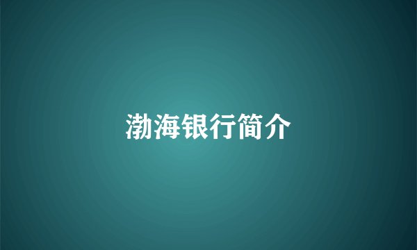渤海银行简介