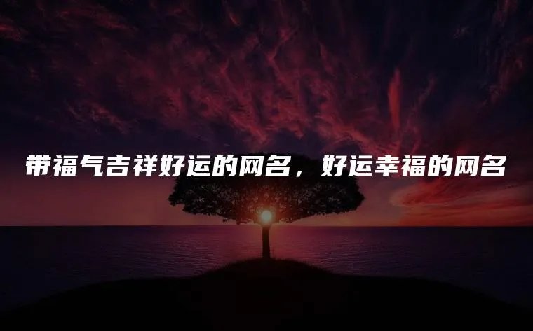 带福气吉祥好运的网名，好运幸福的网名