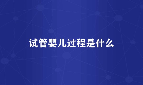 试管婴儿过程是什么
