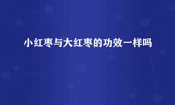 小红枣与大红枣的功效一样吗