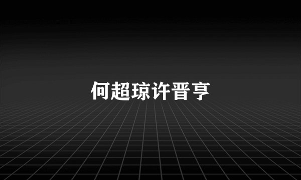 何超琼许晋亨