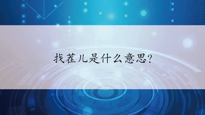 找茬儿是什么意思？