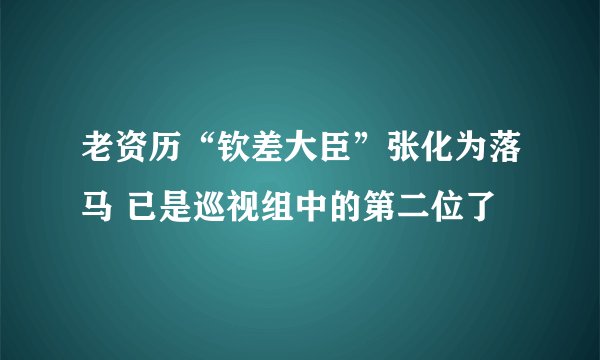 老资历“钦差大臣”张化为落马 已是巡视组中的第二位了