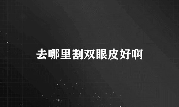 去哪里割双眼皮好啊