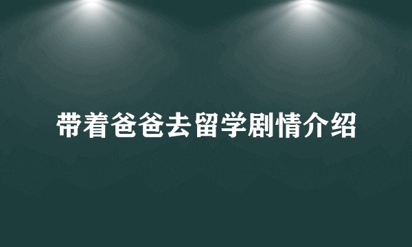 带着爸爸去留学剧情介绍