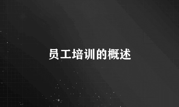 员工培训的概述