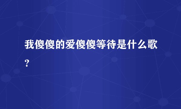我傻傻的爱傻傻等待是什么歌？