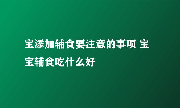 宝添加辅食要注意的事项 宝宝辅食吃什么好