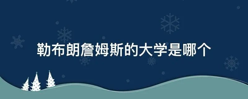 勒布朗詹姆斯的大学是哪个