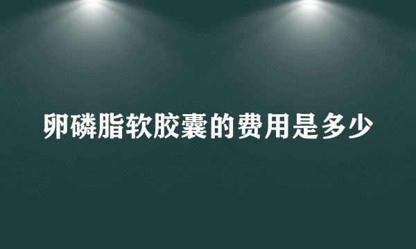 卵磷脂软胶囊的费用是多少