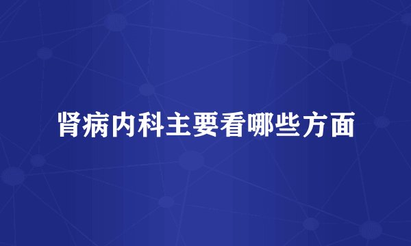 肾病内科主要看哪些方面